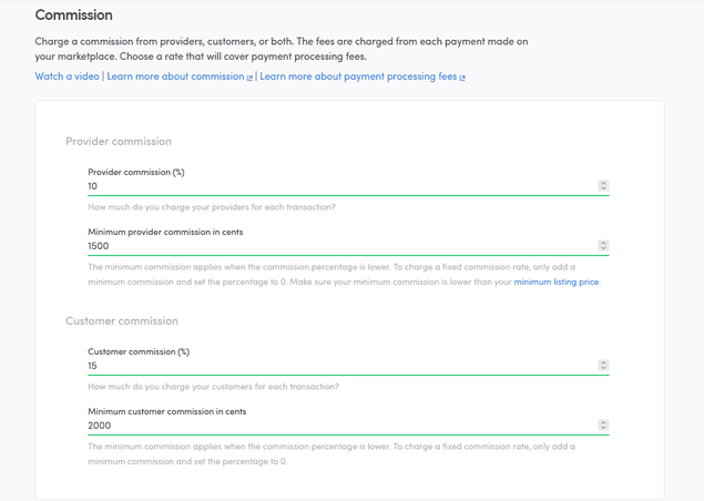 Commission defined in Console